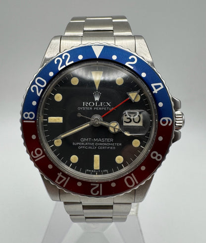 Rolex GMT-Master 1675 MK6 Yellow Patina Pepsi Oyster Bracelet 1978 (Serviced)