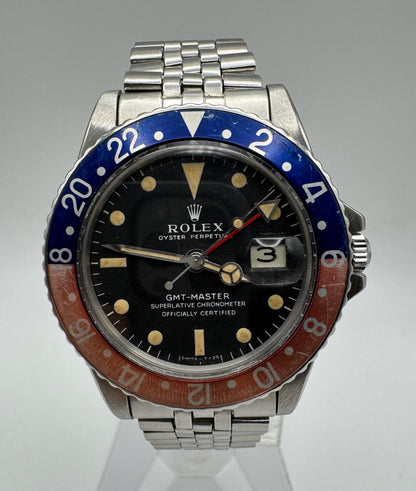 Rolex GMT-Master 1675 MK1 Long E Yellow Patina Pepsi Insert 1968