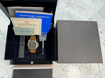 Panerai Luminor Power Reserve PAM57 Titanium Tobacco Dial Very Rare 2000 (Full-Set/Unpolished)