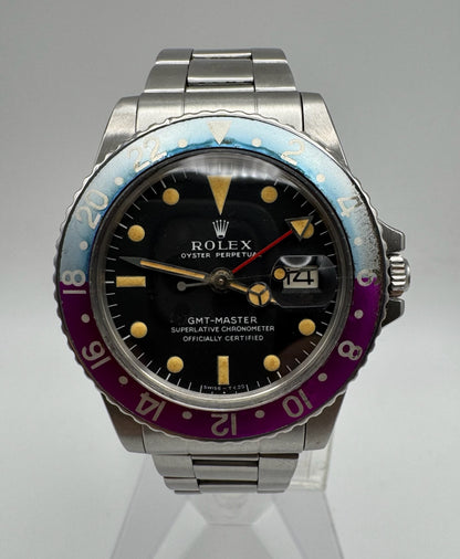 Rolex GMT-Master 1675 MK1 Long E Pumpkin Zinc Sulfide Lume Fuchsia Insert 1968