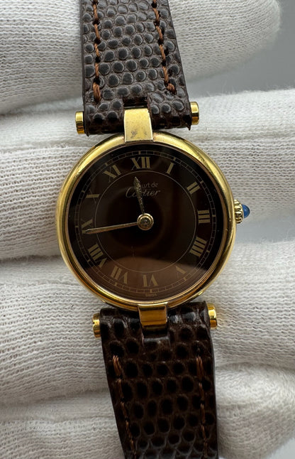 Cartier Vendome 590004 Wood Dial ~1990 (Unpolished)