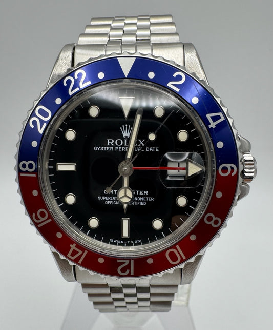 Rolex GMT-Master 16750 Pepsi Black Glossy Dial 1983 (Serviced)