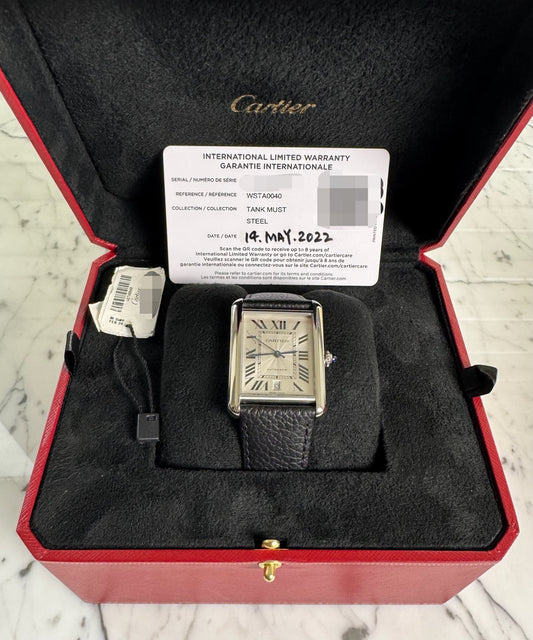 Cartier Tank Must XL WSTA0040 Silver Dial 2022 (Full-Set/Mint)