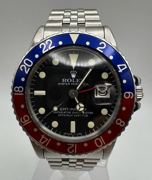 Rolex GMT-Master 1675 MK4 Pepsi Jubilee Vintage 1978 (Serviced)