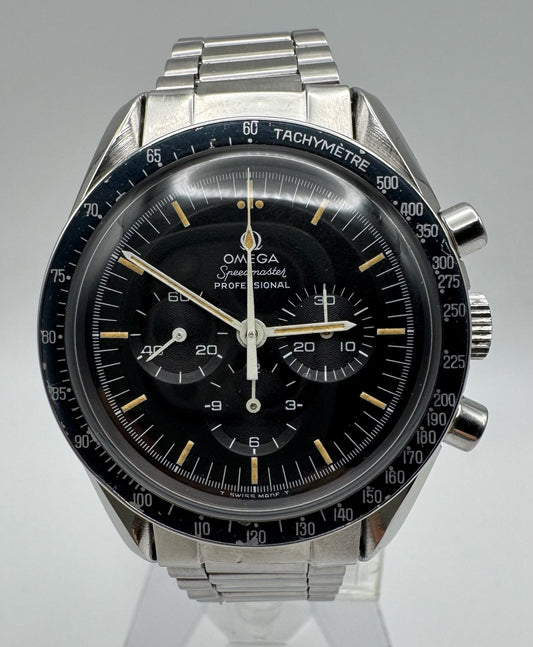 Omega Speedmaster Professional Moonwatch 145.022 Step Dial Pumpkin Patina Faded Bezel 1969 (Serviced)