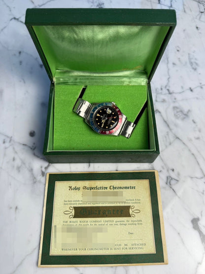 Rolex GMT-Master 1675 PCG Gilt Chapter Ring Pepsi 1960 (Full-Set/Serviced)