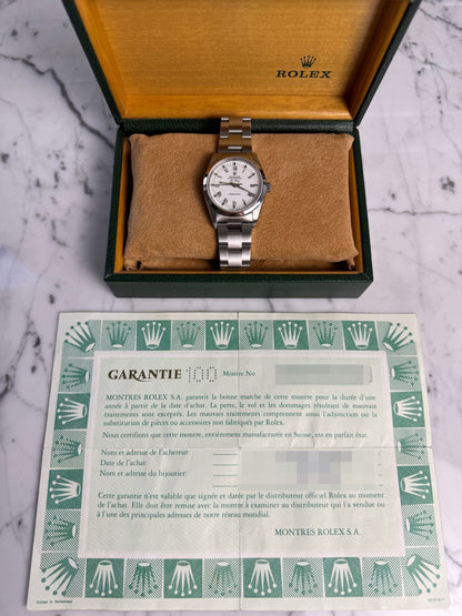 Rolex Air King 14000 White Roman Dial U Serial 1998 (Full-Set)