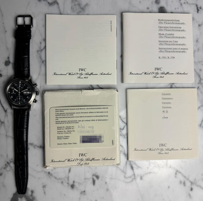 IWC Pilot Chronograph IW3706 Black Tritium Dial 1997 (Papers)
