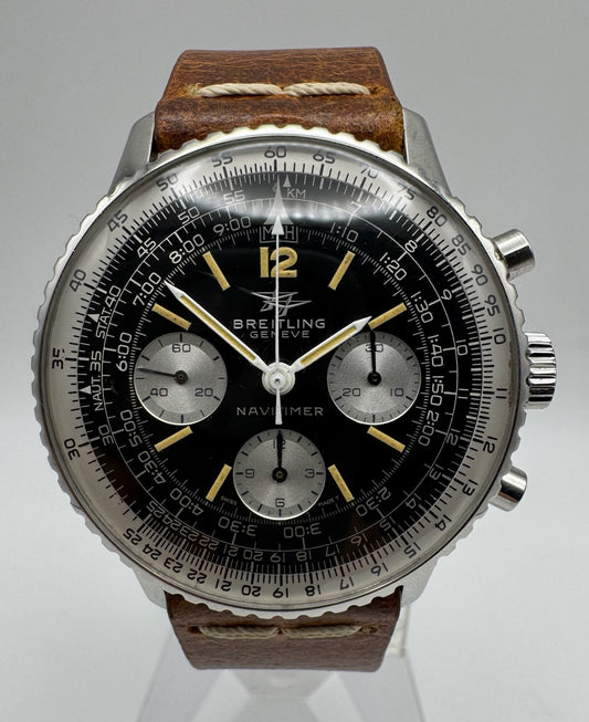 Breitling Navitimer 806 Twin Jets Chronograph Yellow Patina Vintage 1965 (Serviced)