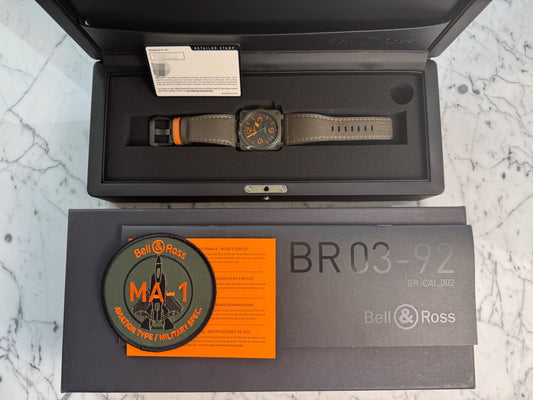 Bell & Ross BR 03-92 Ceramic Military Type Green Dial Limited Edition 999 pcs (Full-Set/Mint)