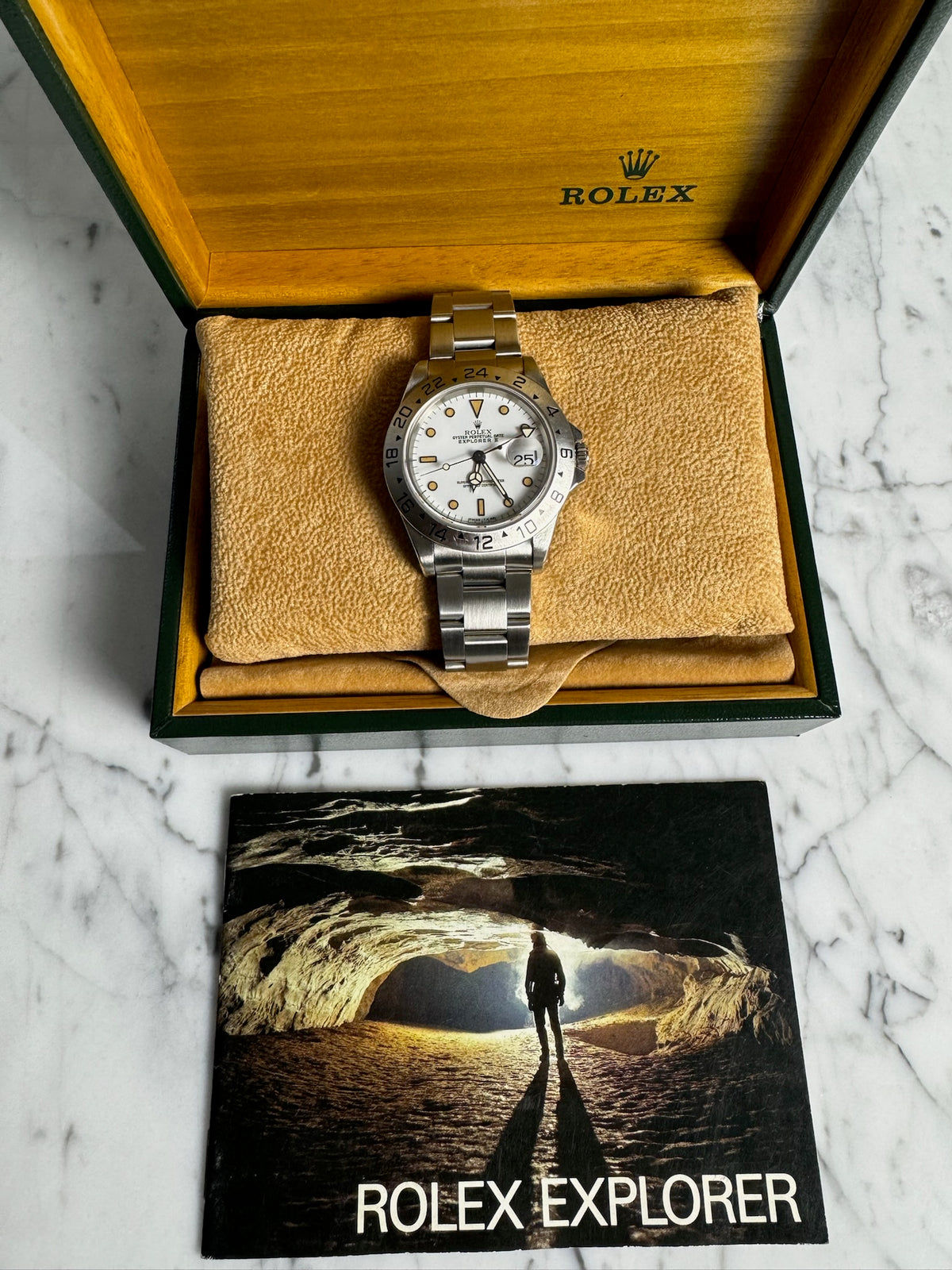 Rolex Explorer II 16570 Chicchi Di Mais Patina 1991 (Box)