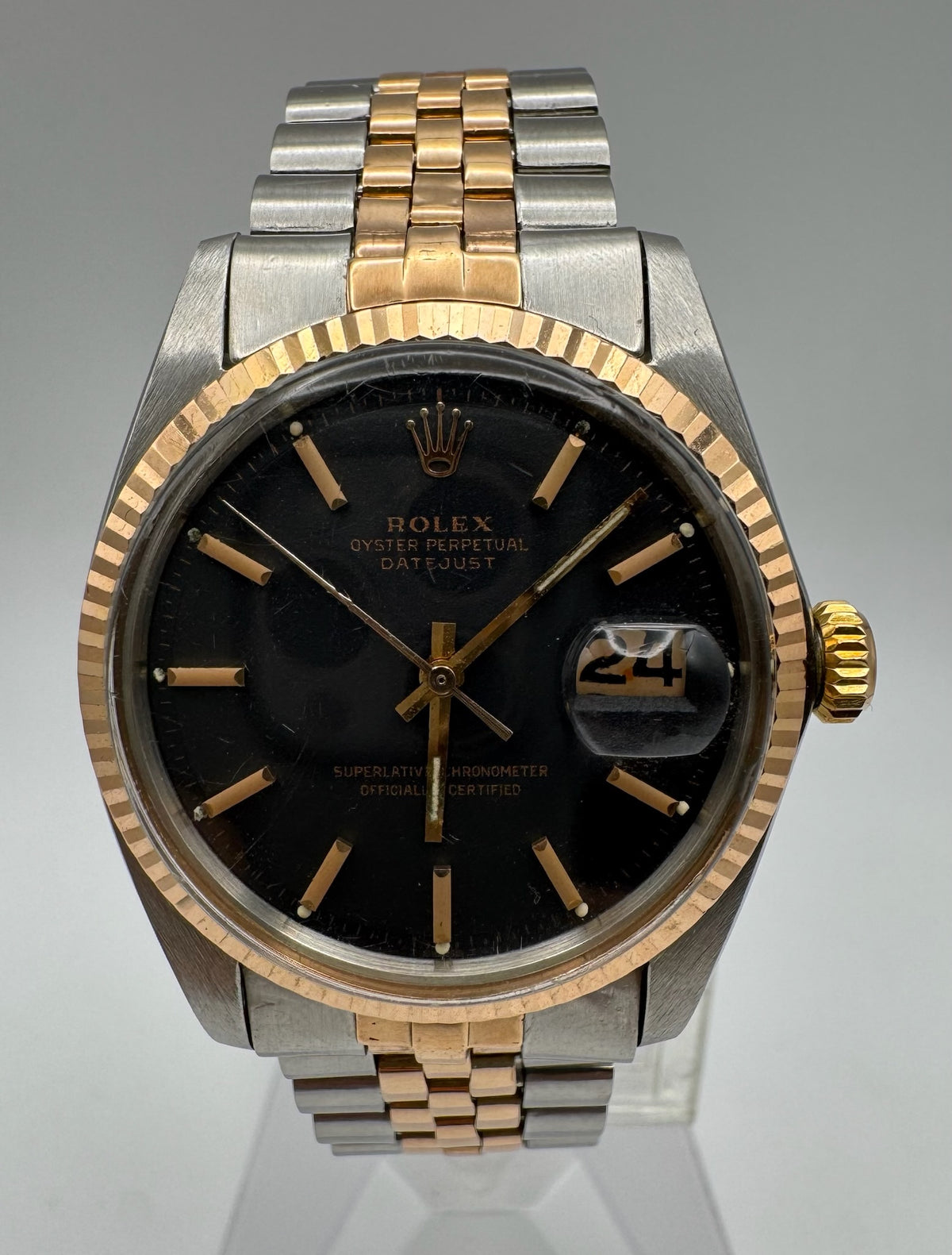 Rolex Datejust 1601 Black Matte Dial Vintage 1968 (Serviced)