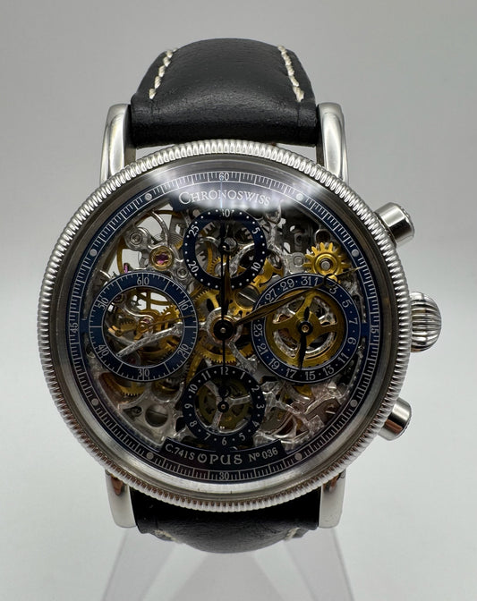 Chronoswiss Opus CH7523 Blue Dial Skeleton Rare (Unpolished)