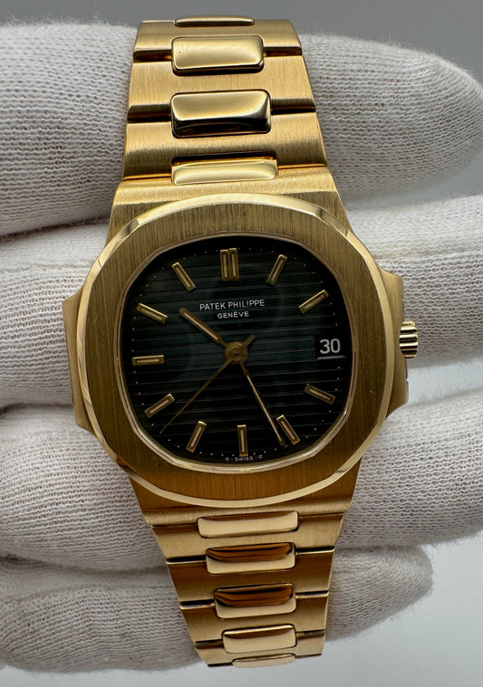 Patek Philippe Nautilus 3800J 18K Yellow Gold Blue Sigma Dial 1984