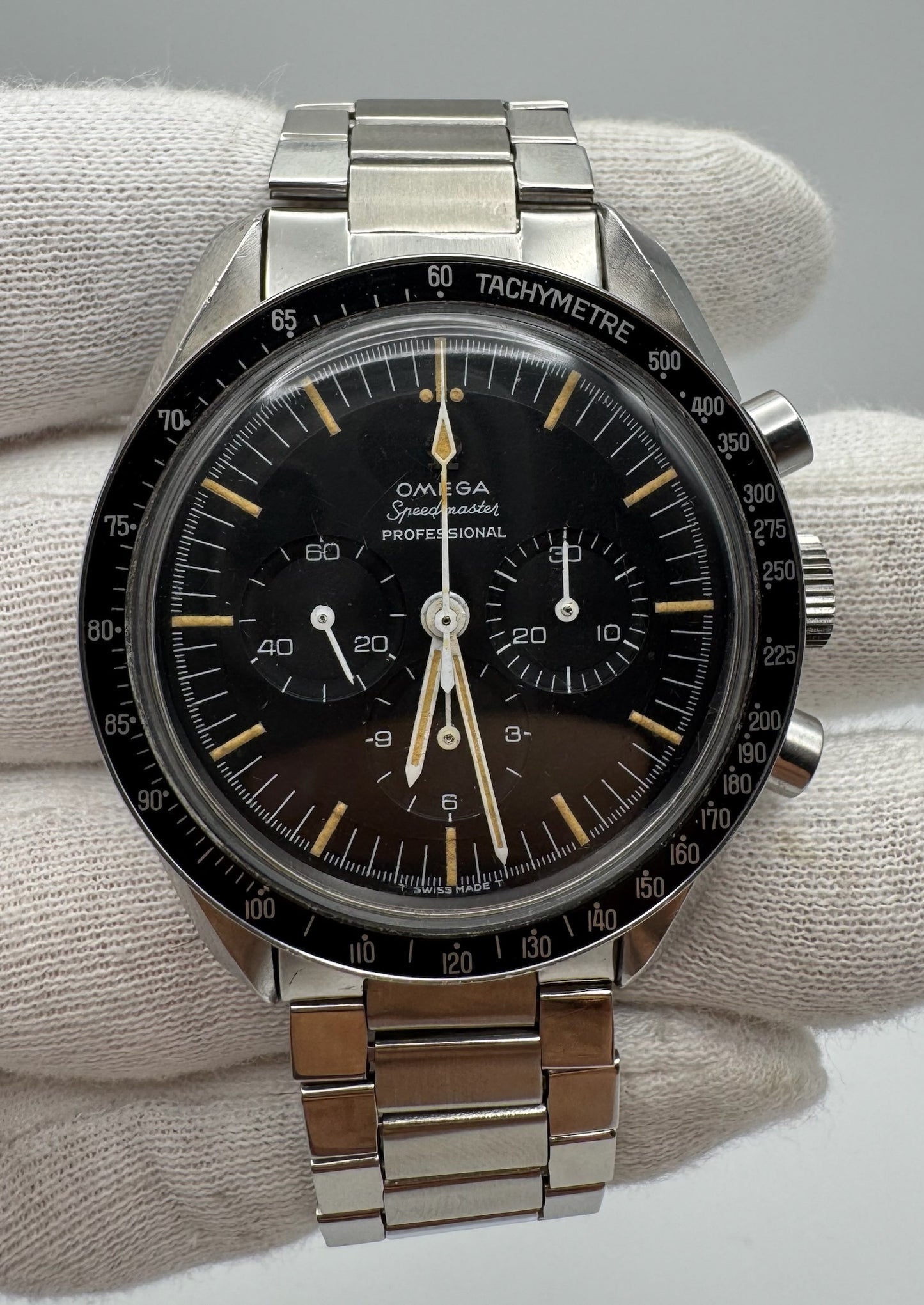 Omega Speedmaster Professional Moonwatch 105.012 Pumpkin Patina Step Dial Cal. 321 1965 (Unpolished)