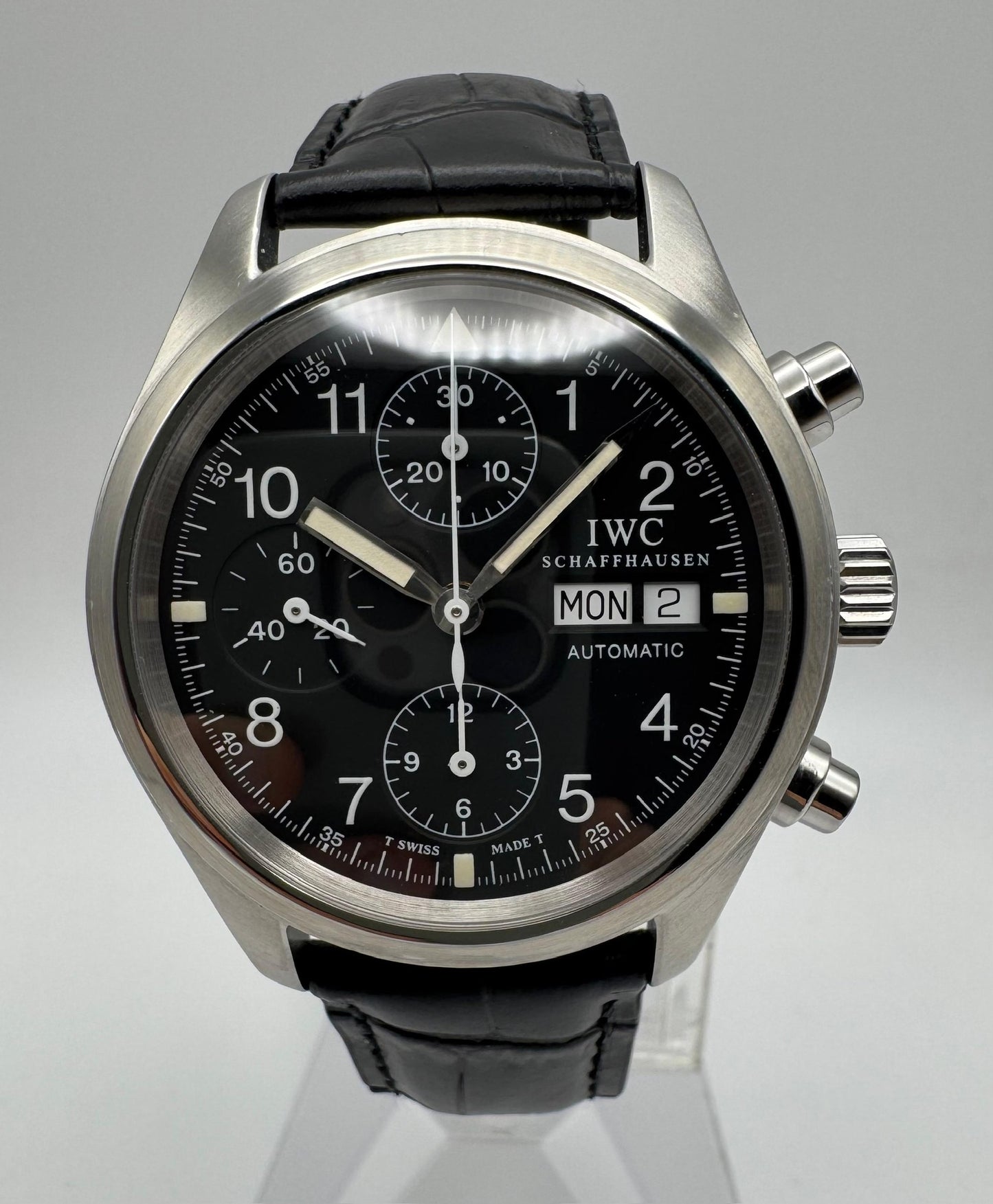 IWC Pilot Chronograph IW3706 Black Tritium Dial 1997 (Papers)