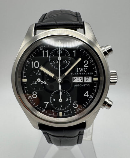 IWC Pilot Chronograph IW3706 Black Tritium Dial 1997 (Papers)
