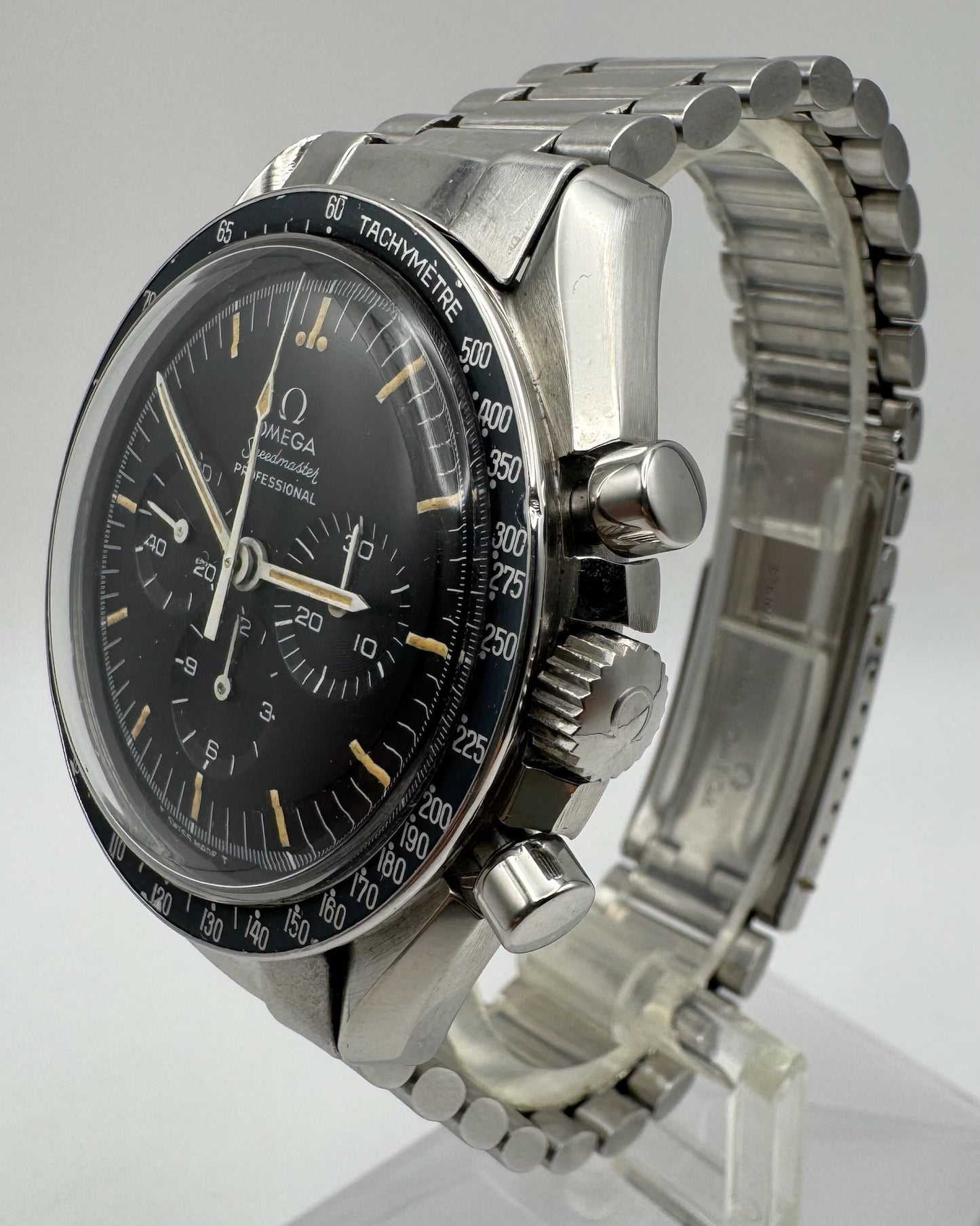Omega Speedmaster Professional Moonwatch 145.022 Step Dial Pumpkin Patina Faded Bezel 1969 (Serviced)