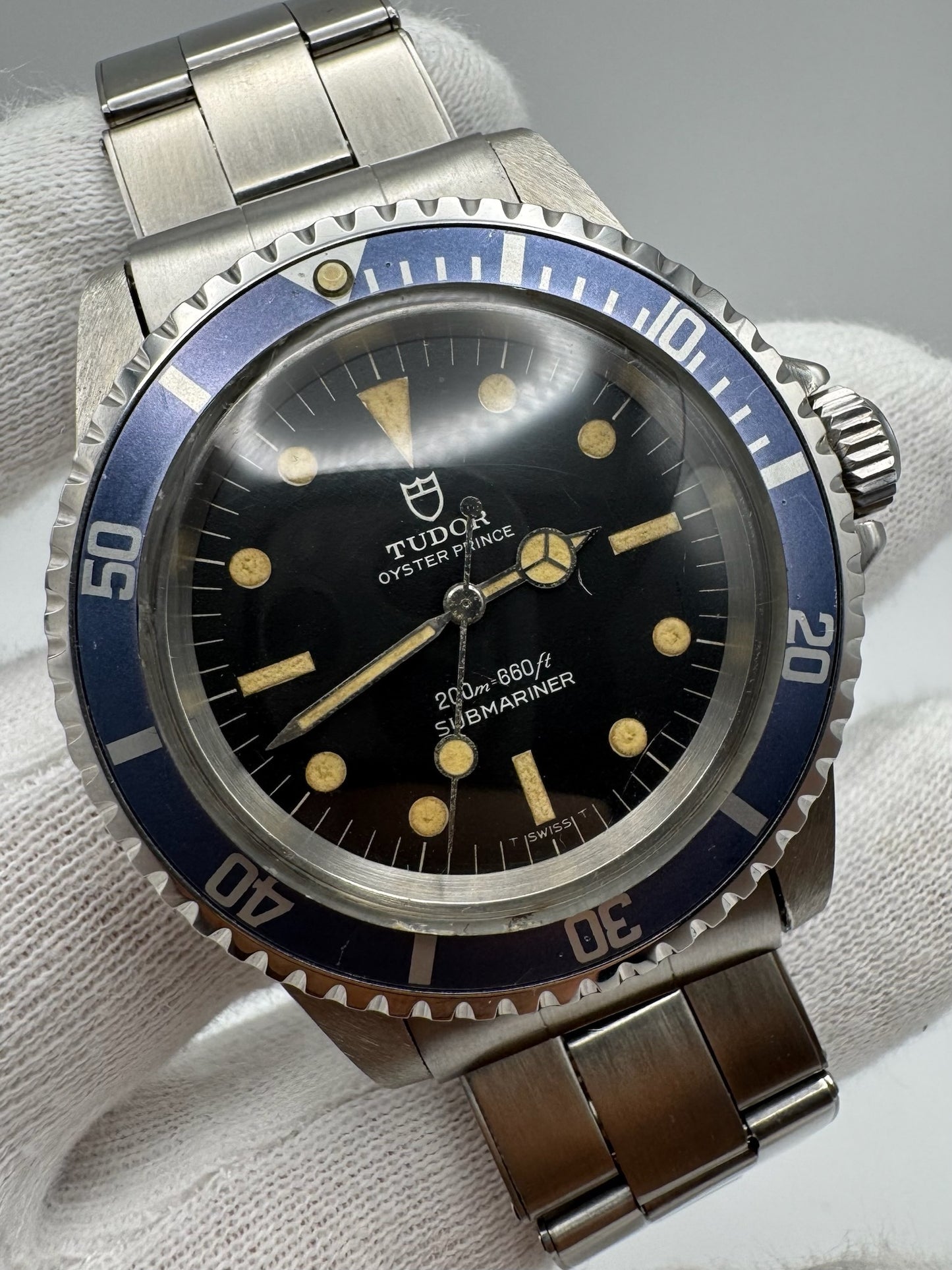 Tudor Submariner 7016/0 Yellow Patina Blue Insert 1968 (Serviced)