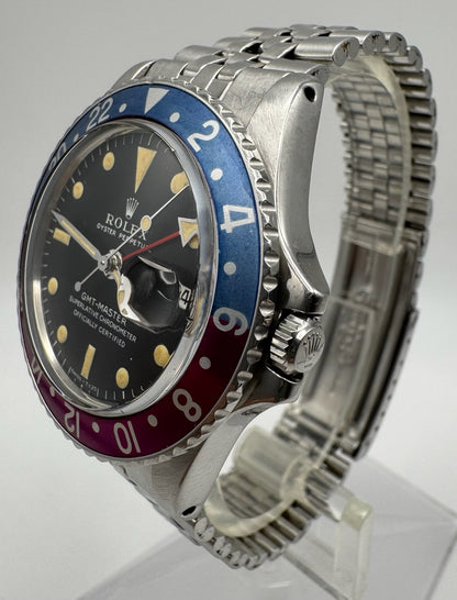 Rolex GMT-Master 1675 MK1 Zinc Sulfide Yellow Patina Fuchsia Bezel 1967