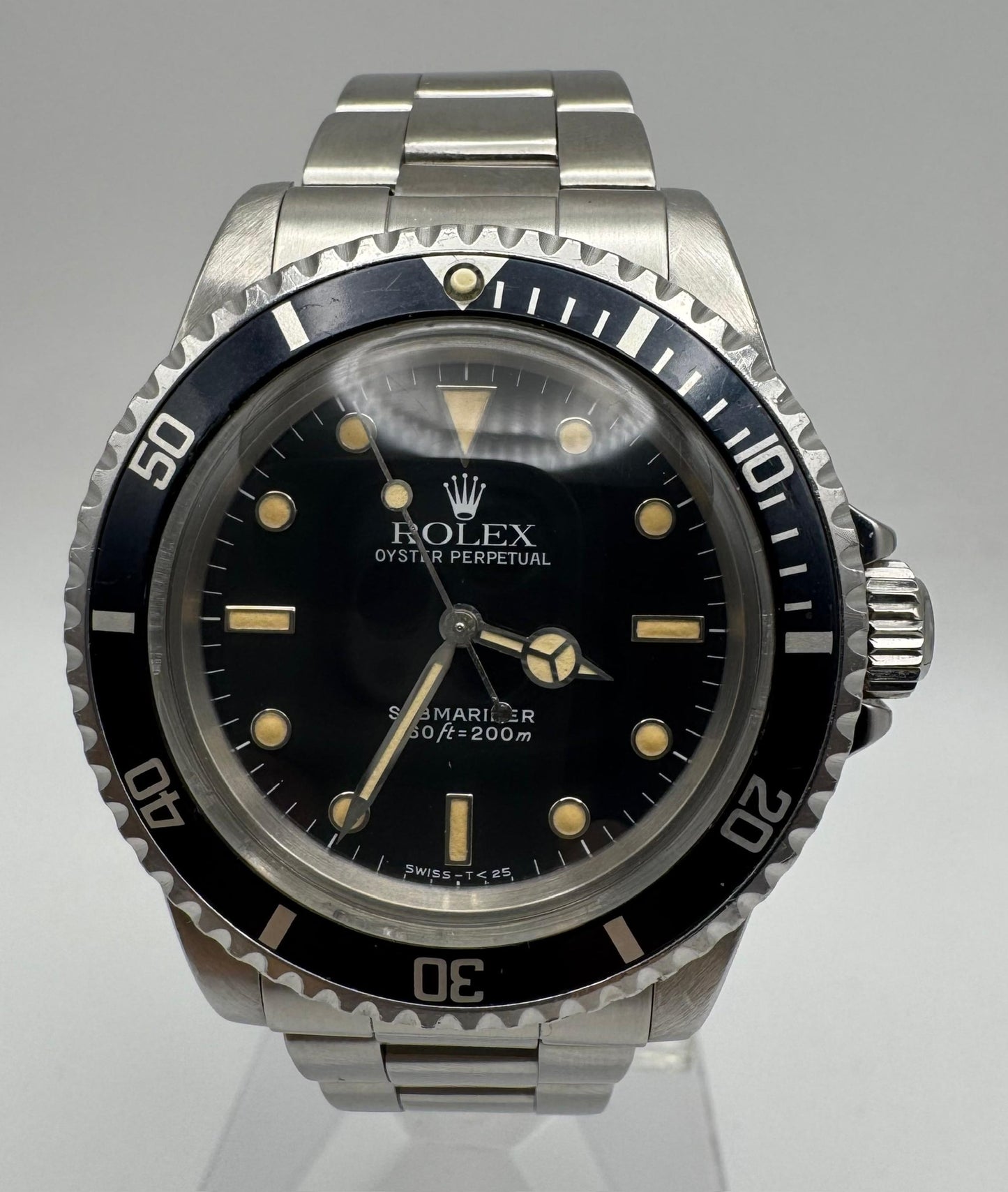 Rolex Submariner 5513 Glossy Dial Yellow Patina Blue Insert 1986 (Full-Set/Serviced)