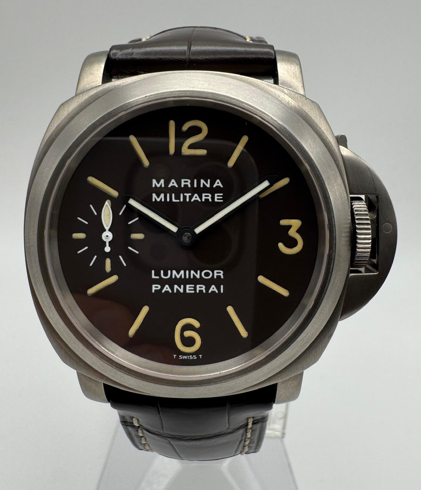 Panerai Luminor Marina Militare PAM00036 Titanium Tobacco Tritium Dial 2000 (Full-Set)