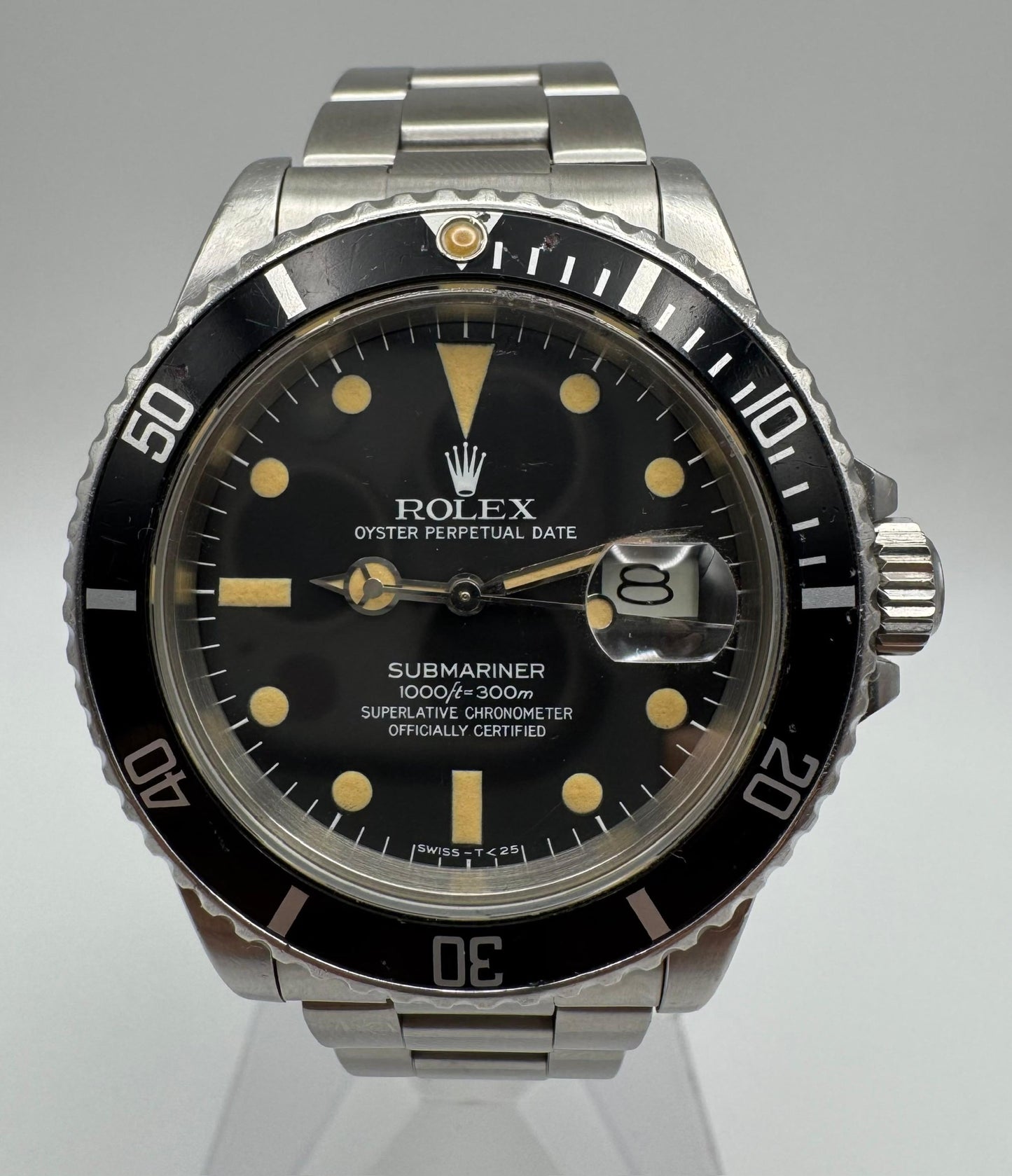 Rolex Submariner Date 16800 Matte Dial Yellow Patina 1986 (Full-Set/Serviced)