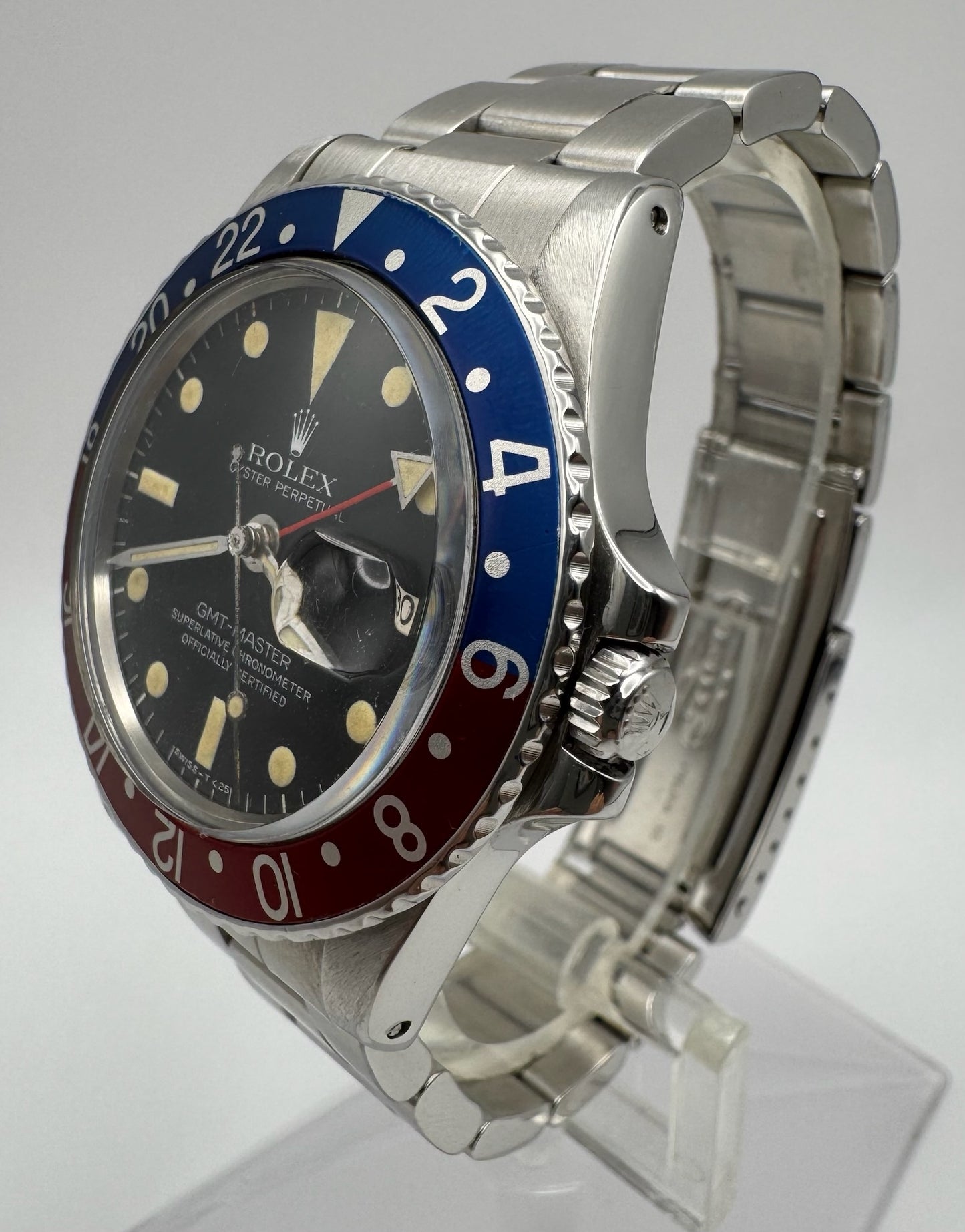 Rolex GMT-Master 1675 MK6 Yellow Patina Pepsi Oyster Bracelet 1978 (Serviced)