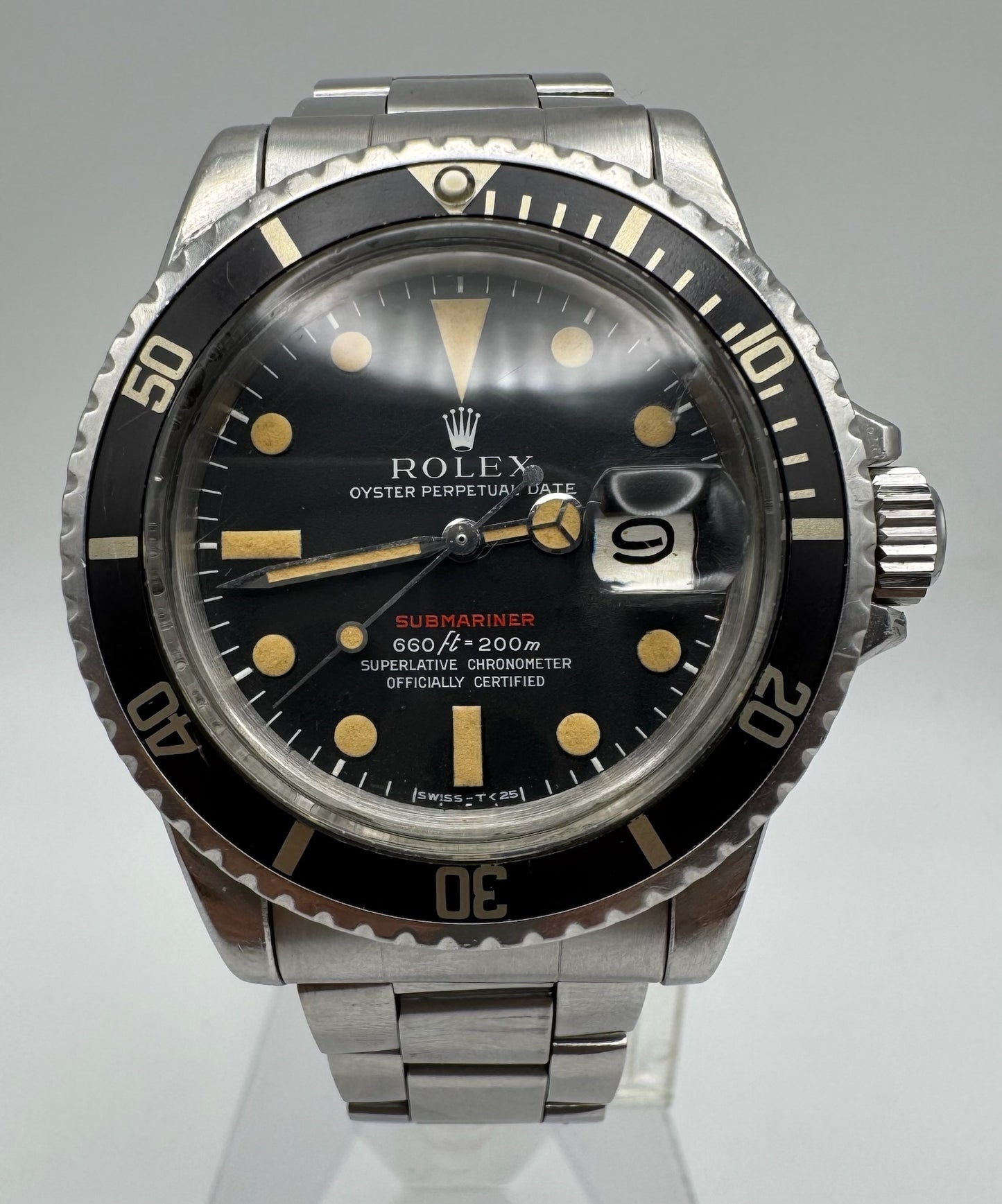 Rolex Submariner Date 1680 Red Heavy Patina Vintage 1971 (Full-Set/Unpolished/Serviced)