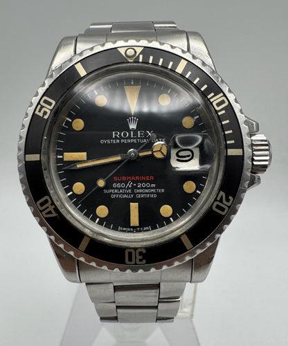 Rolex Submariner Date 1680 Red Heavy Patina Vintage 1971 (Full-Set/Unpolished/Serviced)