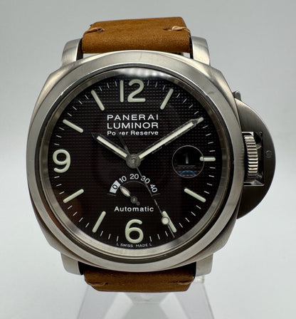 Panerai Luminor Power Reserve PAM57 Titanium Tobacco Dial Very Rare 2000 (Full-Set/Unpolished)