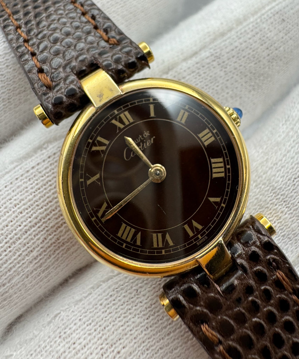 Cartier Vendome 590004 Wood Dial ~1990 (Unpolished)
