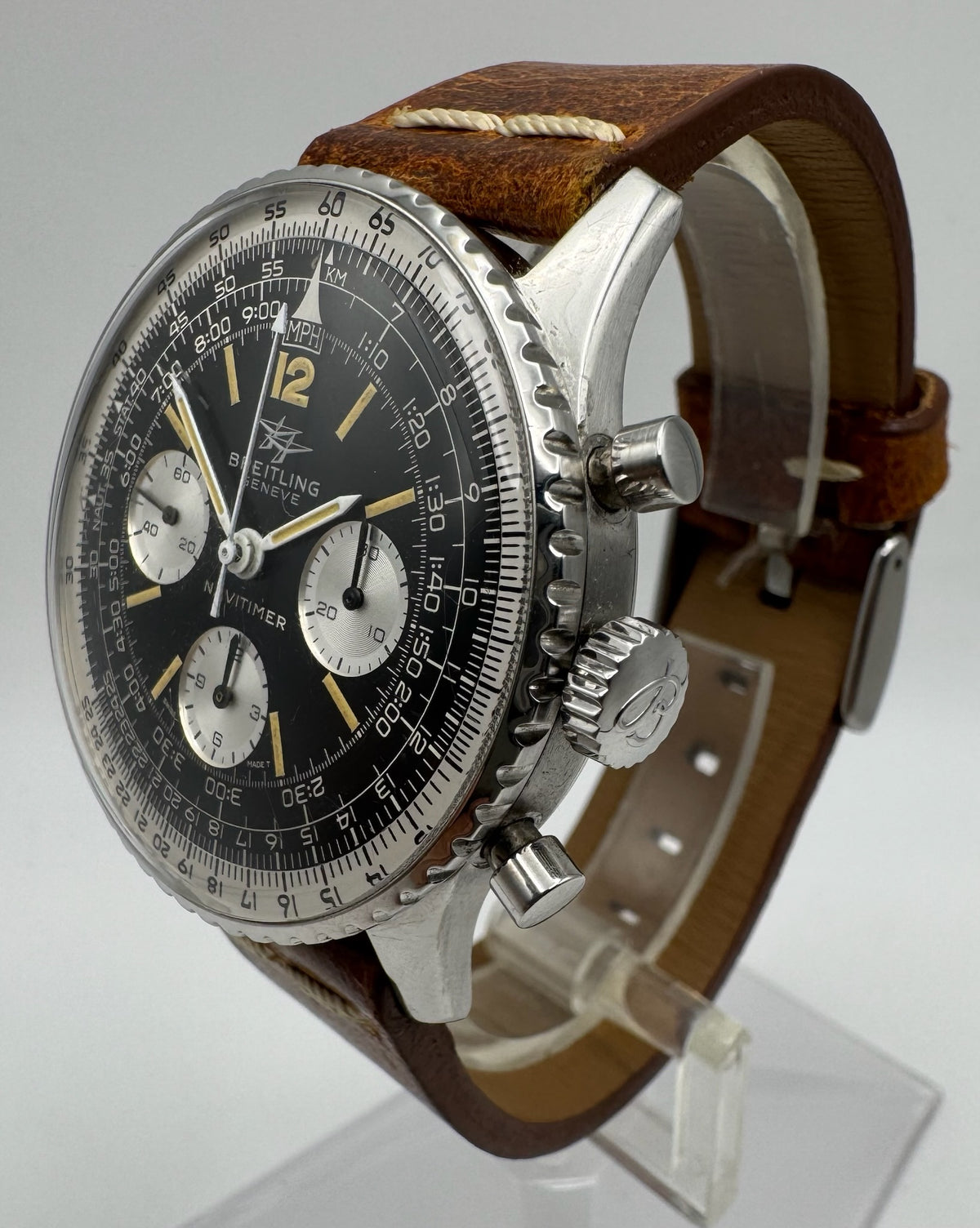 Breitling Navitimer 806 Twin Jets Chronograph Yellow Patina Vintage 1965 (Serviced)
