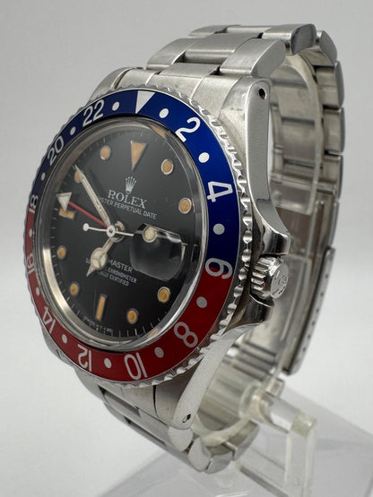 Rolex GMT-Master 16750 Pepsi Bezel Pumpkin Patina 1985 (Serviced)