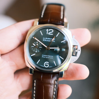 Panerai Luminor Perpetual Calendar PAM715 Platinumtech Green Dial 2024 (Full-Set/Unpolished)
