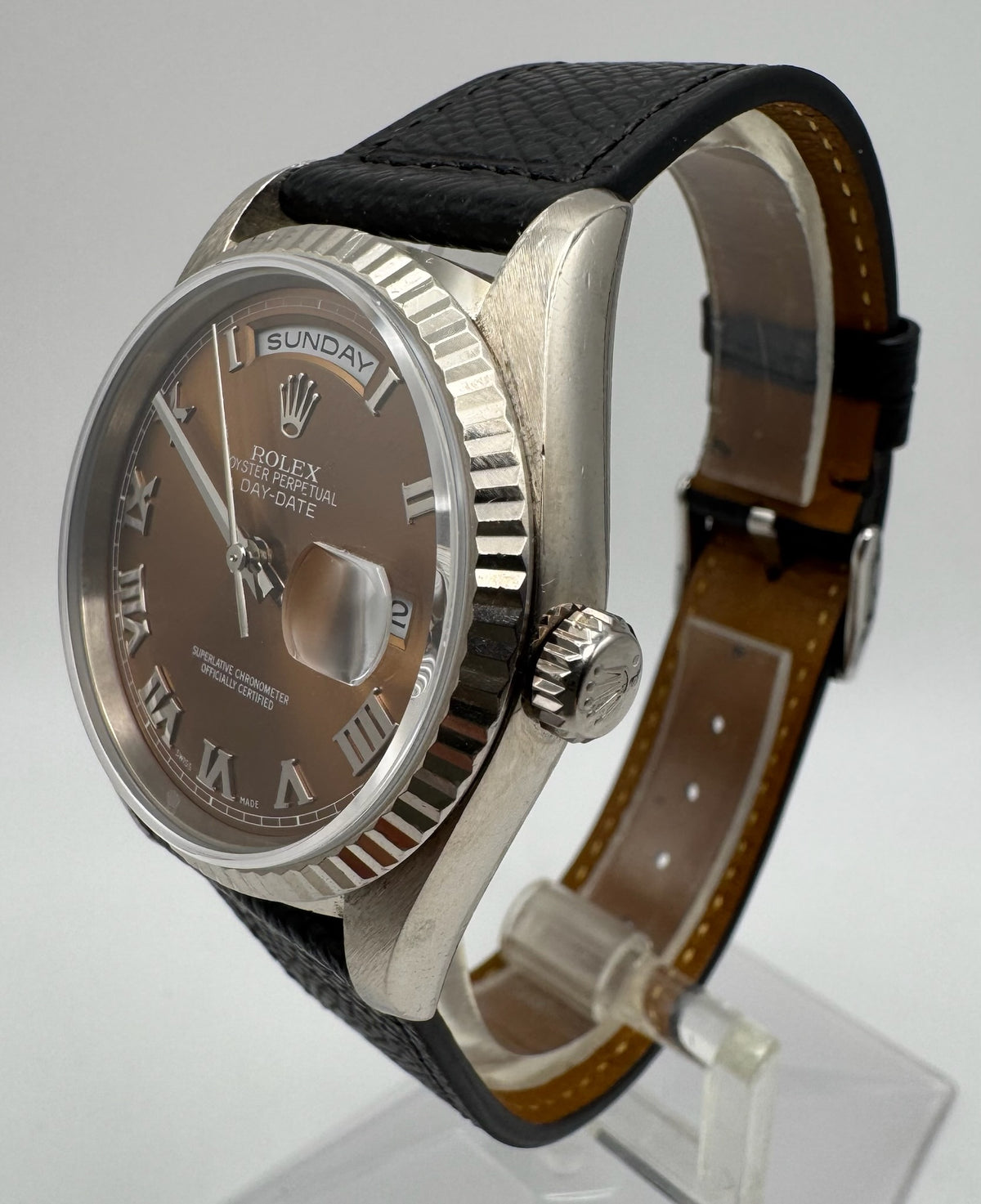 Rolex Day-Date 18239 White Gold Brown/Bronze Dial Rare 1999 (Unpolished)