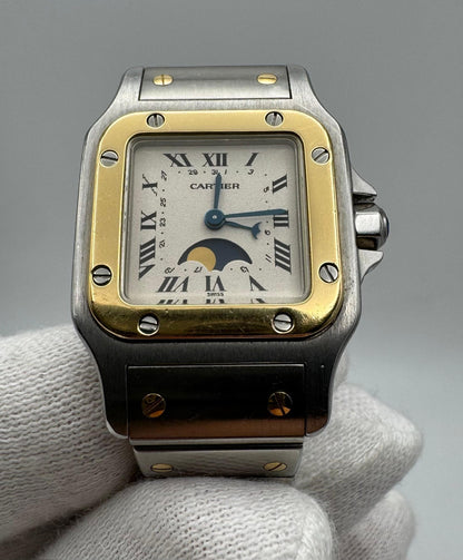 Cartier Santos Galbée Two-Tone Moonphase/Date 24x32mm Quartz 1998 (Unpolished)