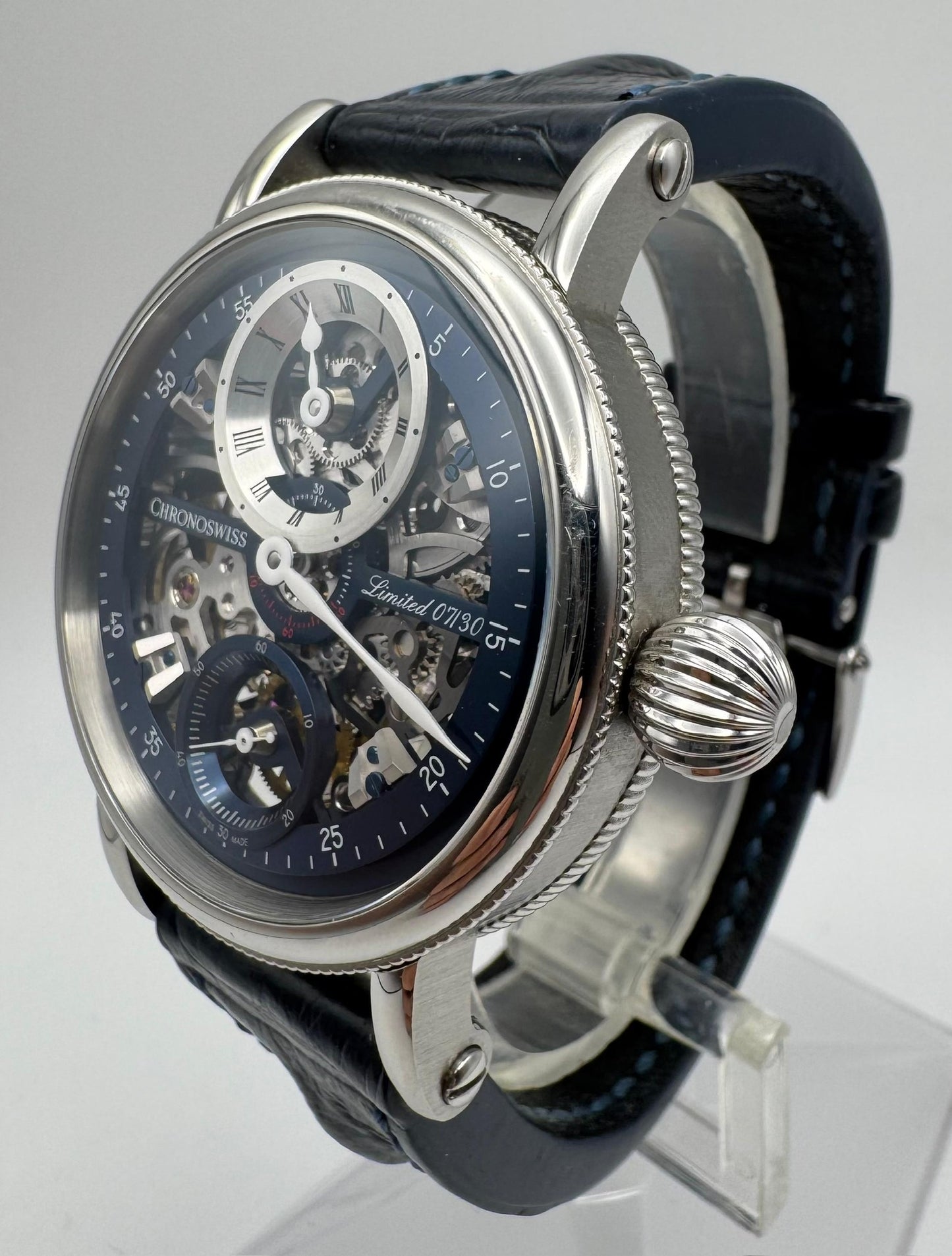 Chronoswiss Régulateur Flying Grand Regulator 44 Steel Manual Skeleton Dial Blue Bridges Ltd 30 Pieces (Unpolished)