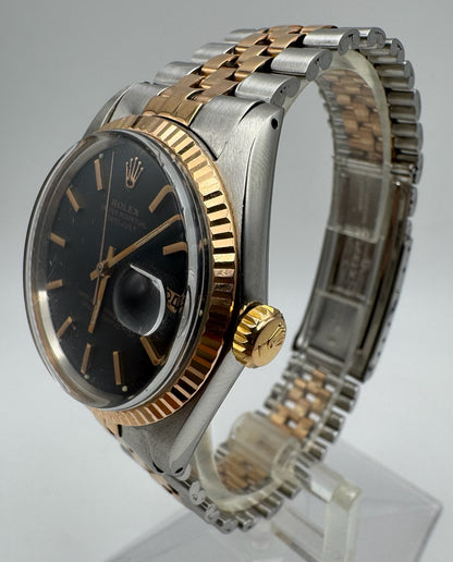 Rolex Datejust 1601 Black Matte Dial Vintage 1968 (Serviced)