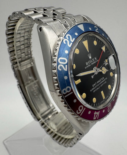 Rolex GMT-Master 1675 MK1 Zinc Sulfide Yellow Patina Fuchsia Bezel 1967