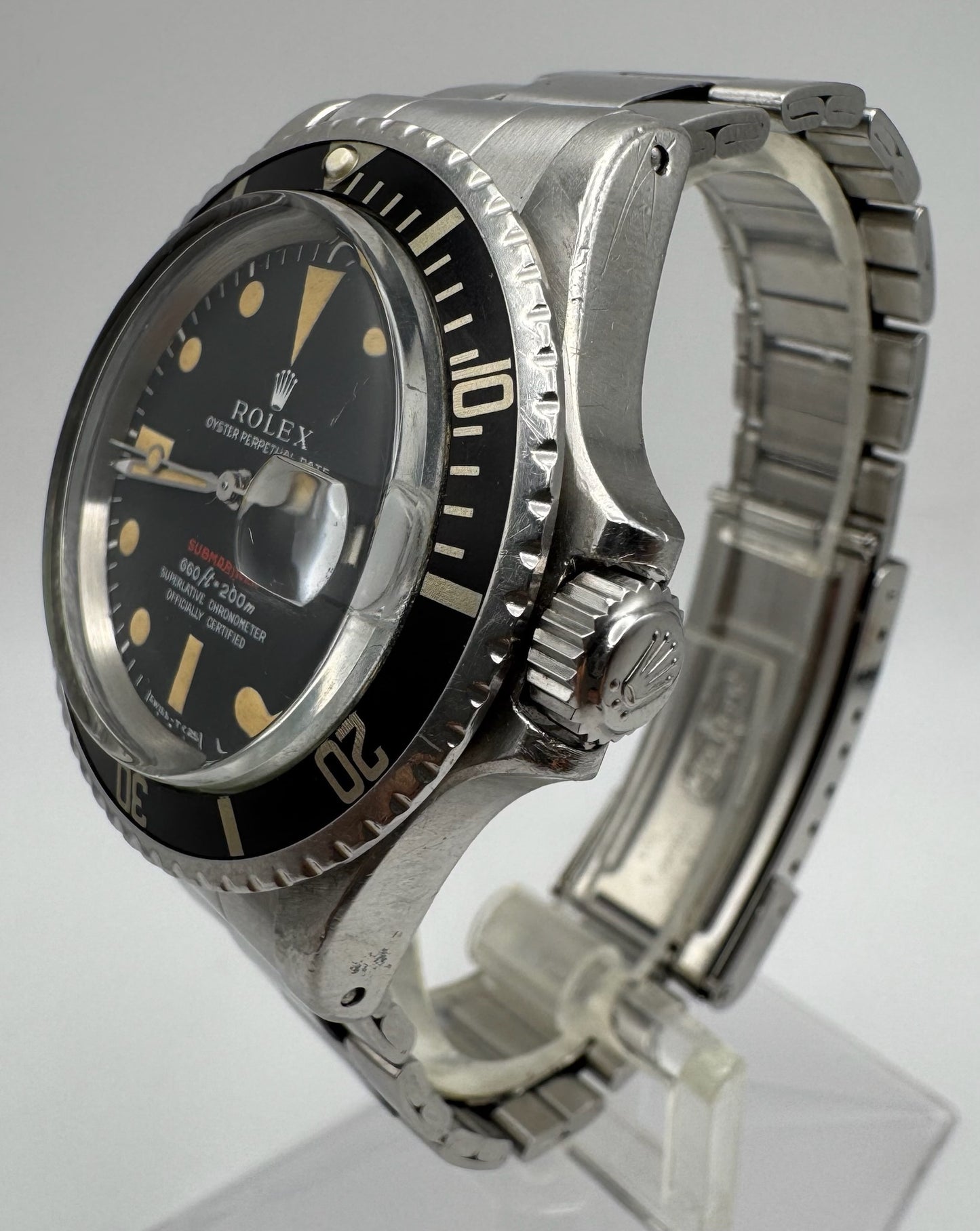 Rolex Submariner Date 1680 Red Heavy Patina Vintage 1971 (Full-Set/Unpolished/Serviced)