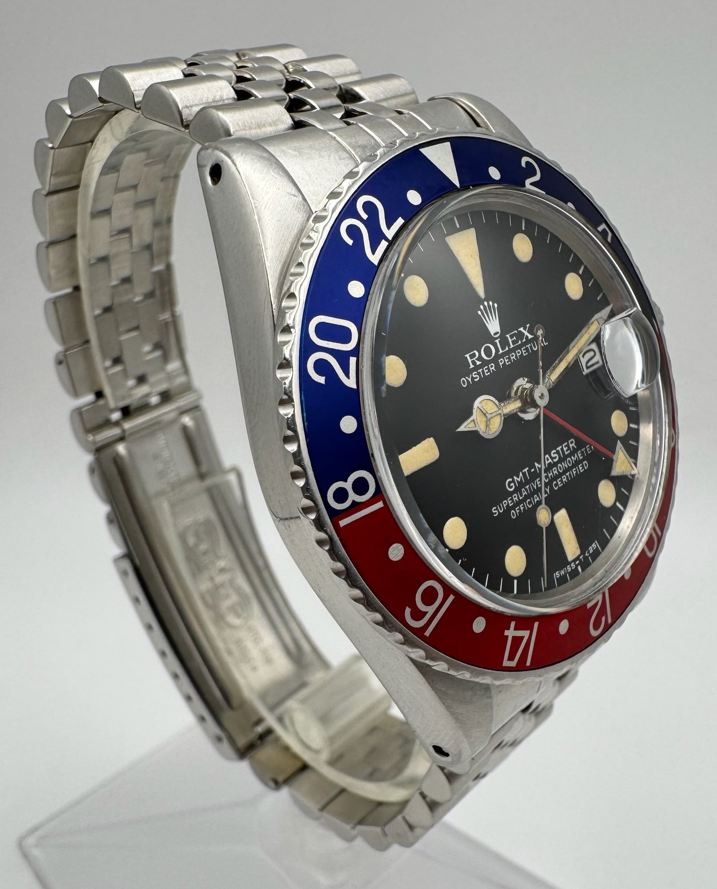 Rolex GMT-Master 1675 MK5 Pepsi Jubilee Yellow Patina 1978 (Serviced)