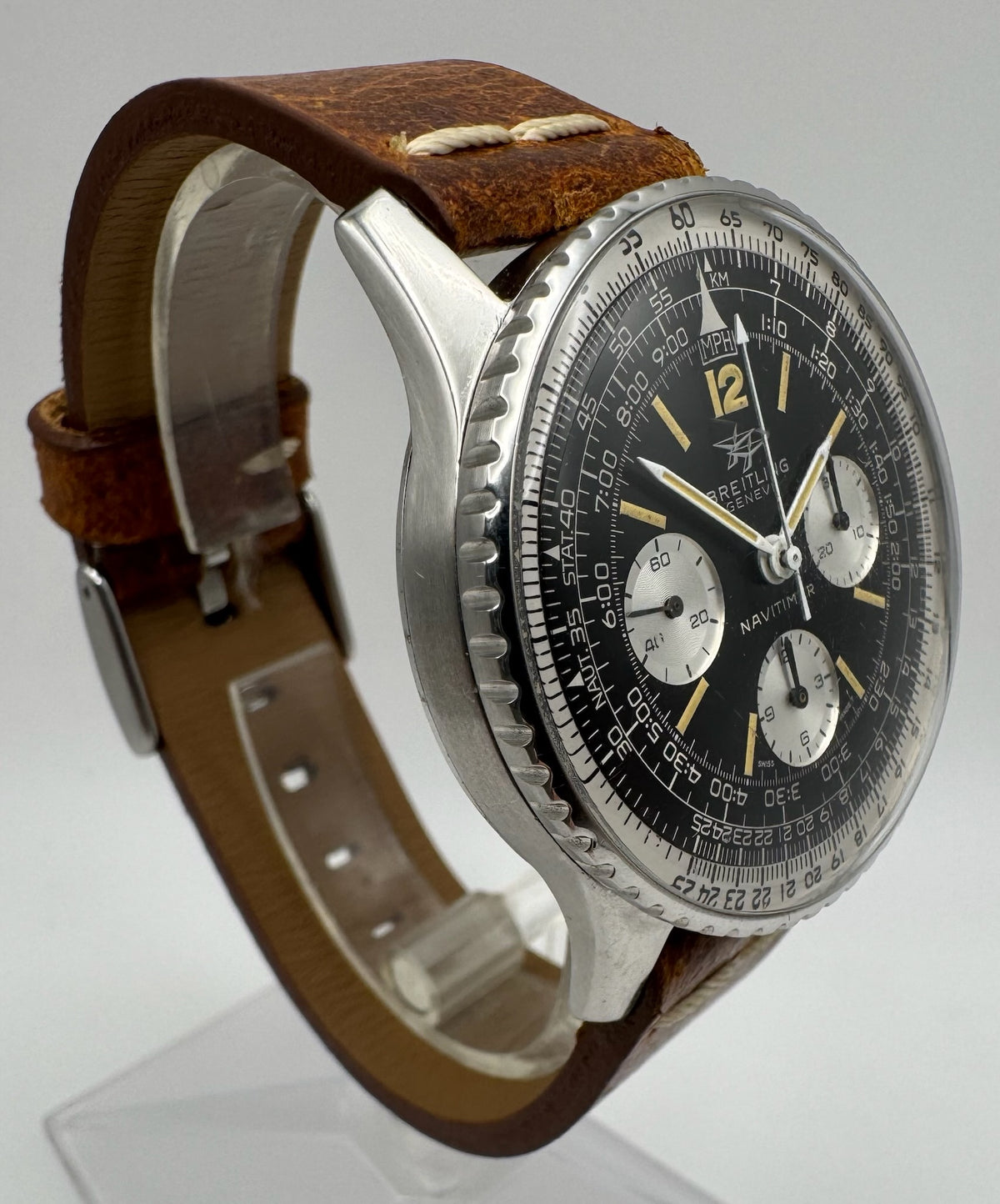 Breitling Navitimer 806 Twin Jets Chronograph Yellow Patina Vintage 1965 (Serviced)