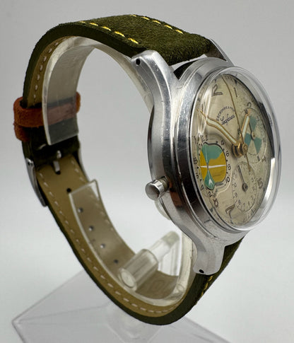Abercrombie & Fitch Seafarer 2444 Vintage Silver Dial Chronograph ~1950 (Unpolished)