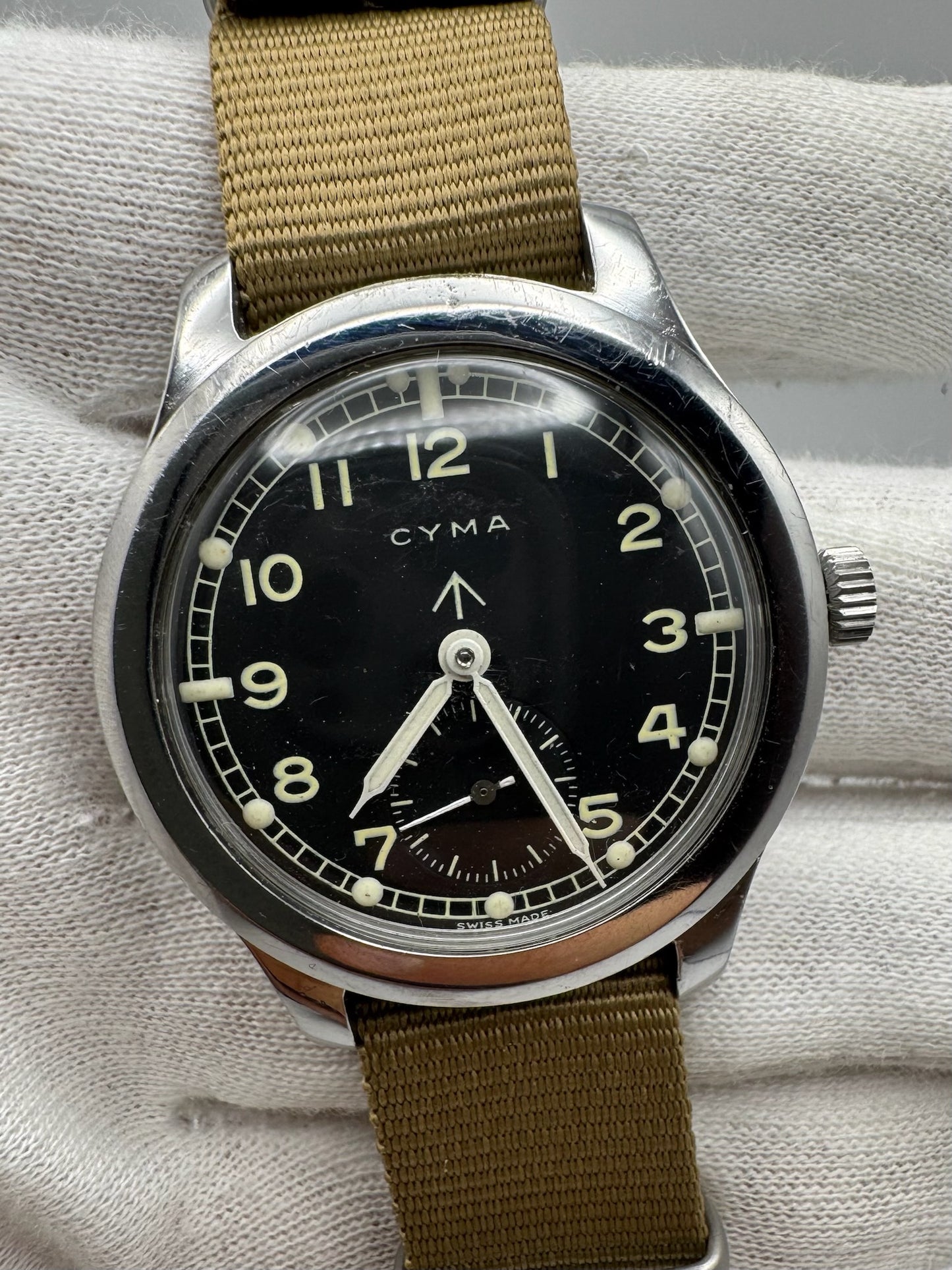 Cyma Dirty Dozen WWII Military 38 Service Dial 1943 (Unpolished)