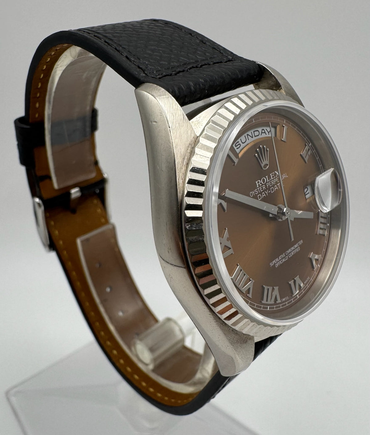 Rolex Day-Date 18239 White Gold Brown/Bronze Dial Rare 1999 (Unpolished)