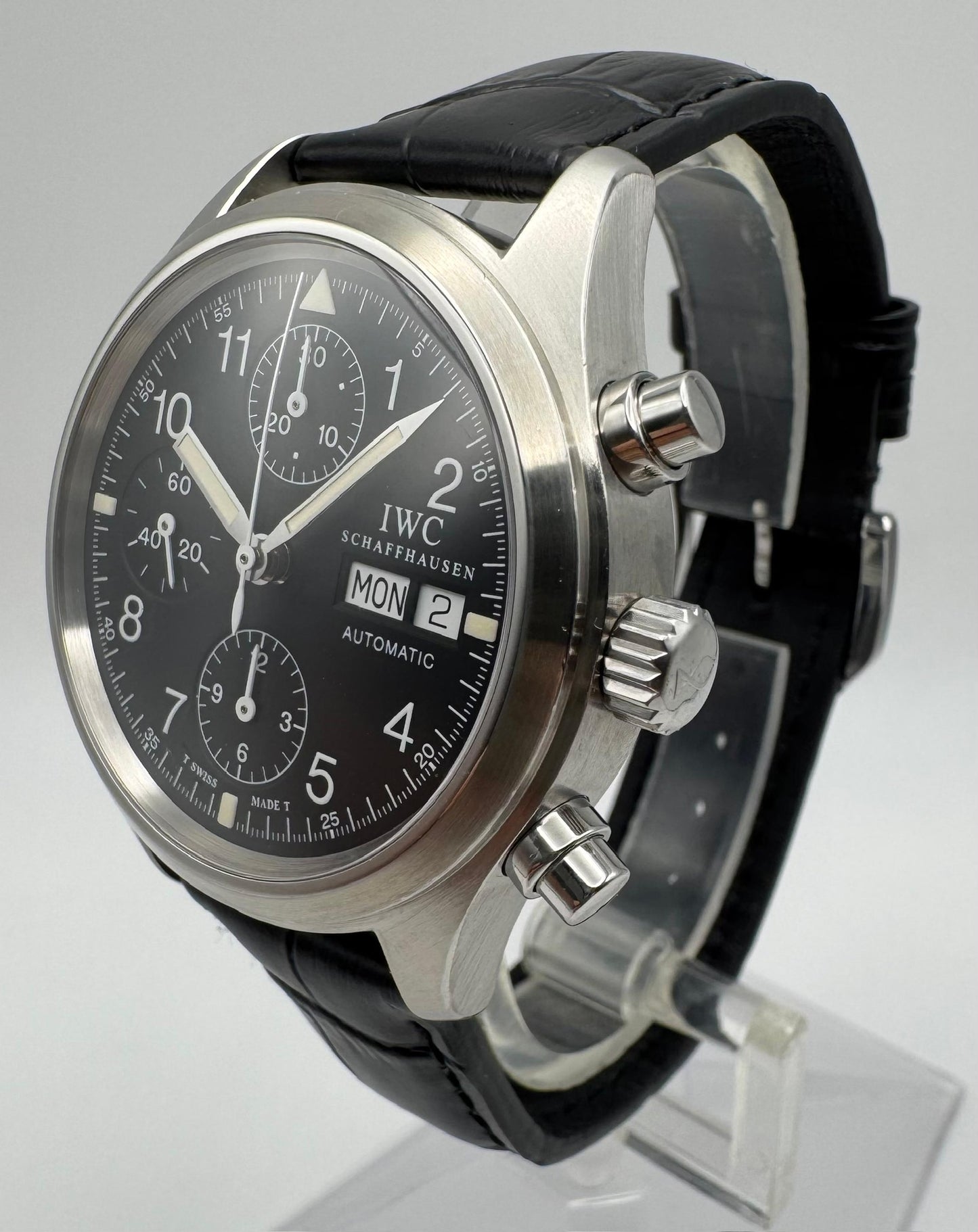 IWC Pilot Chronograph IW3706 Black Tritium Dial 1997 (Papers)