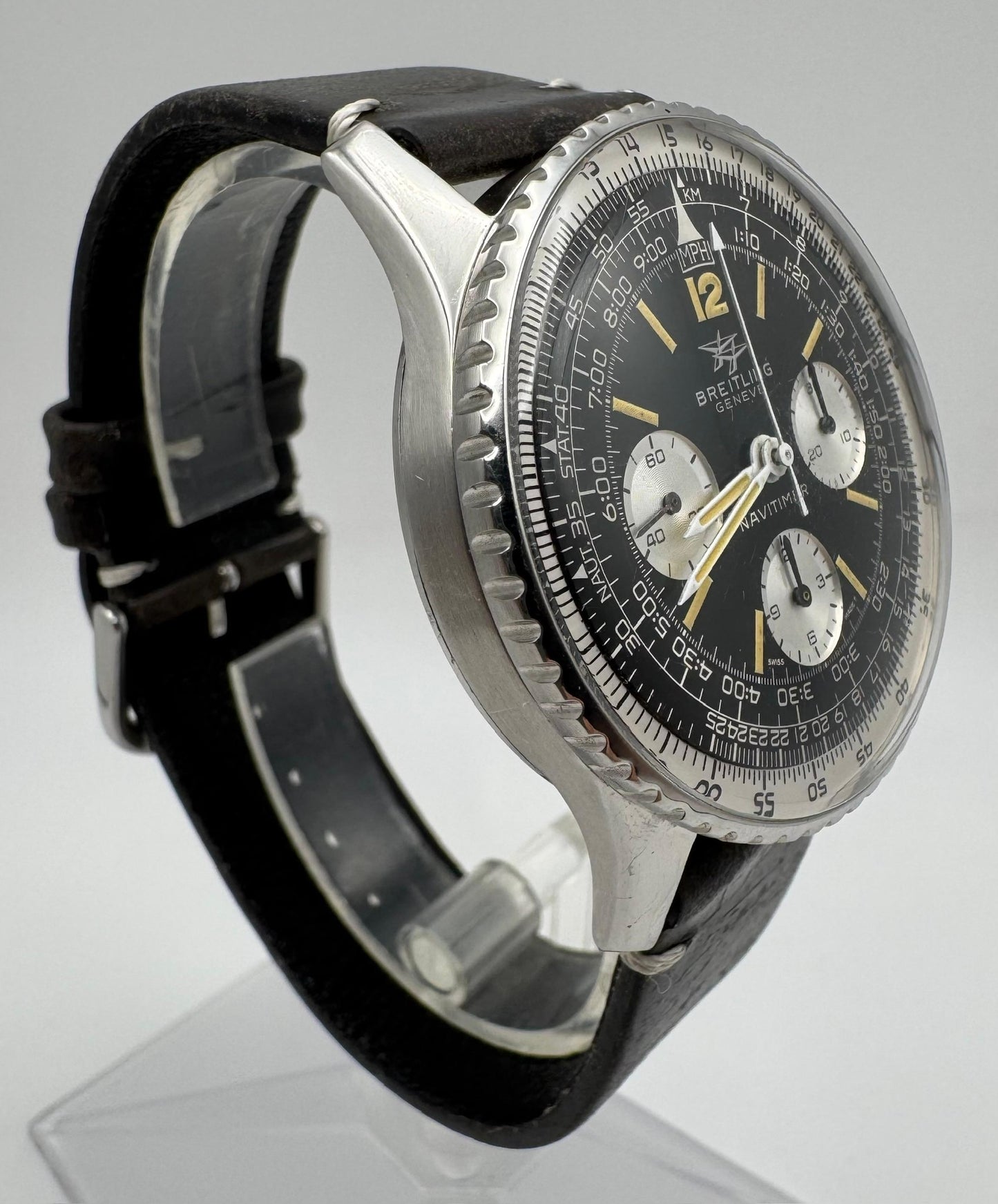 Breitling Navitimer 806 Vintage Steel Yellow Patina 1970 (Serviced)