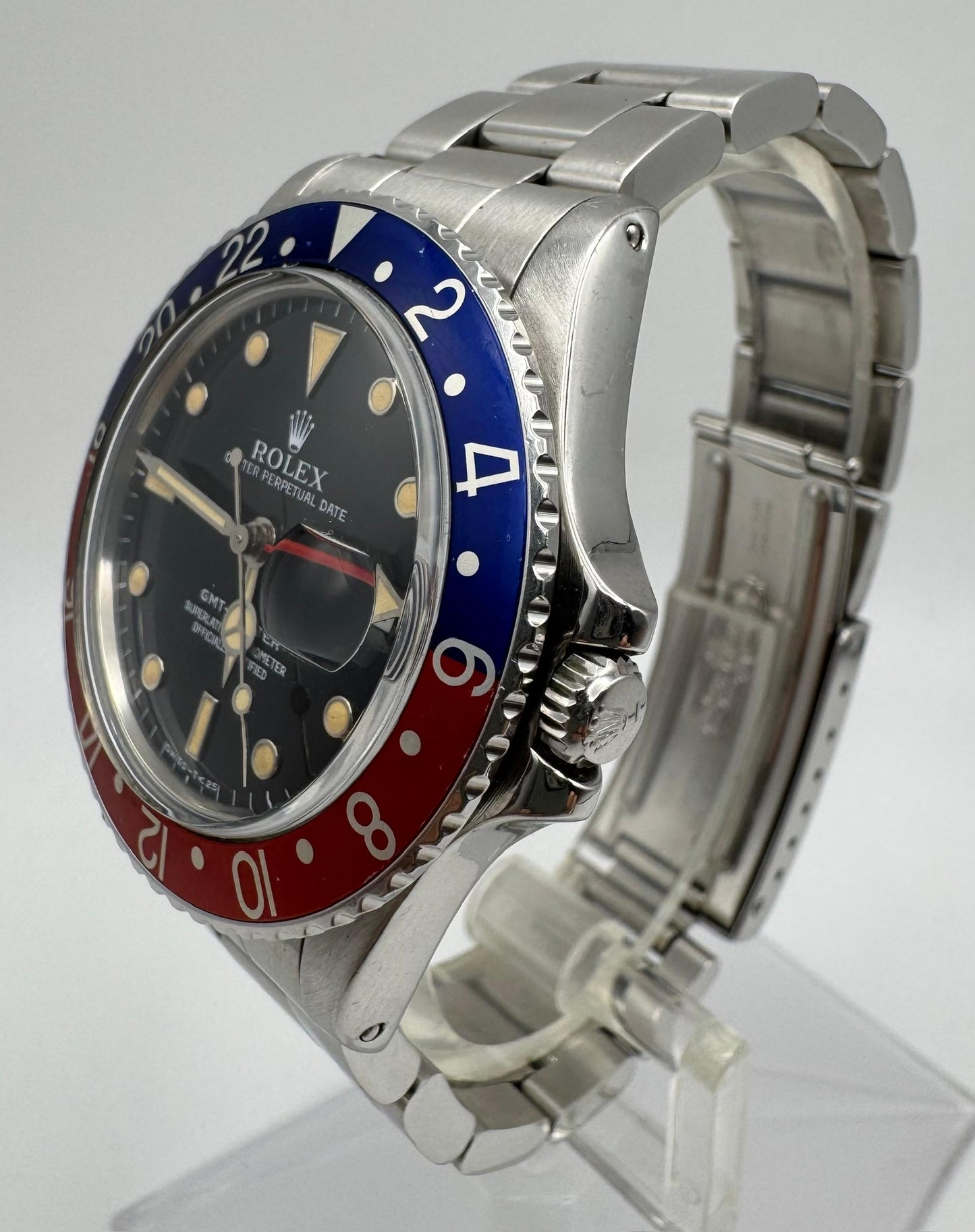 Rolex GMT-Master 16750 Pepsi Bezel Yellow Patina 1986 (Full-Set/Serviced)
