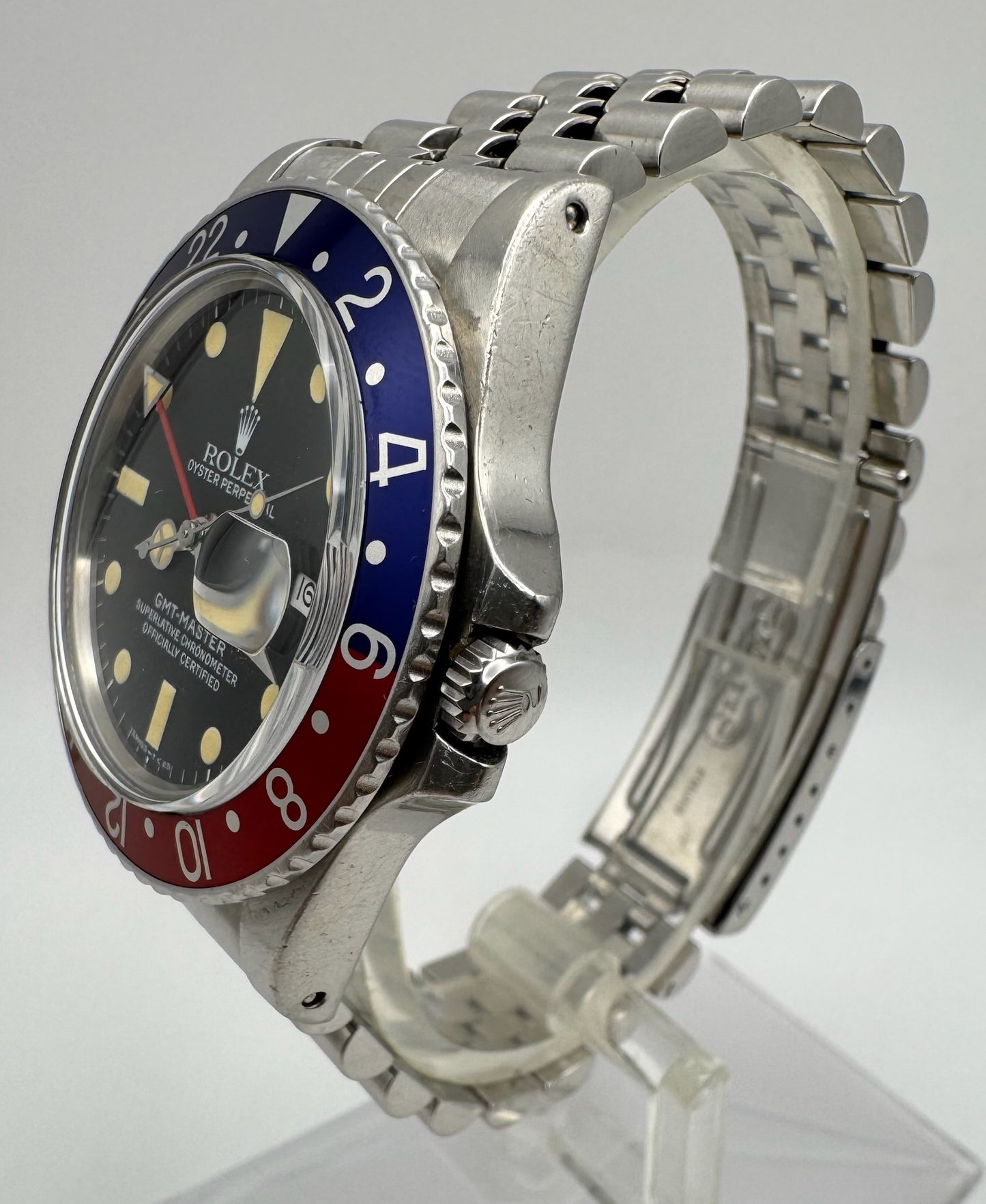 Rolex GMT-Master 16750 MK1 Matte Dial Yellow Patina Pepsi Jubilee 1983 (Full-Set/Serviced)